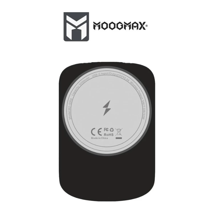 Power Bank 5,000mAh - Magnetic Wireless [Magsafe] - 10W Wireless Charging - 12W Type C Charging Port (Input & Output) - Elegant and Light Design - supports fast charging - For Apple, Samsung, Xiaomi