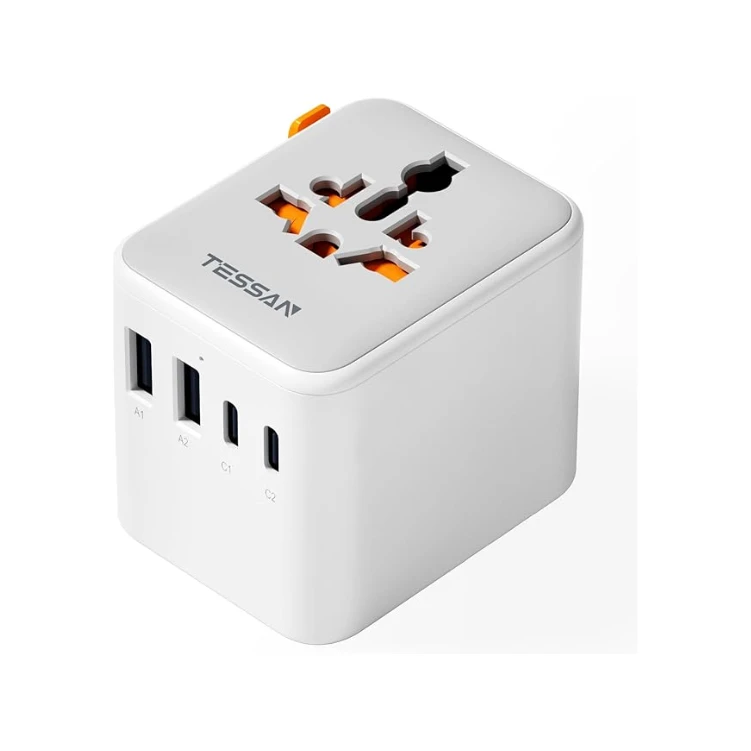 Universal Travel Adapter - (100 Watts) - (3 USB C & 2 USB A) ports - Universal Plug - All in 1 Worldwide Power Adapter for EU, UK, USA, AU, Universal Travel Wall Charger for Multi Countries (Black)