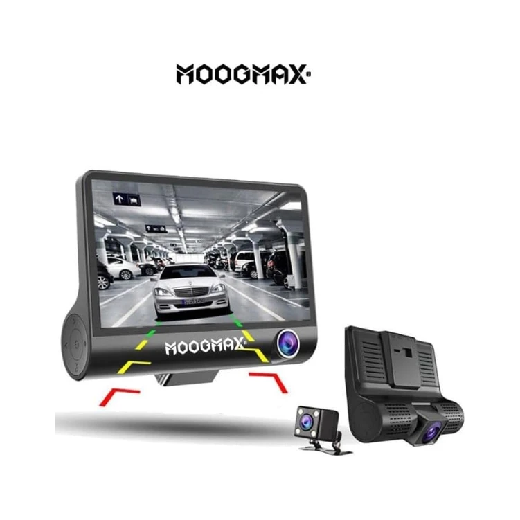 Car Dash Cam - [ front/back/interior ] 3 Cameras - 1080P - full HD - Mic for sound recording - Mini Car Camera With Three Lenses - WIFI - Mob Application - Night Vision - Side Buttons control-170°view