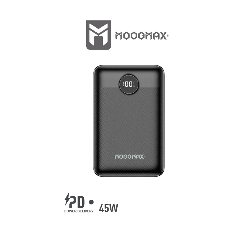 Power bank 30,000mAh [45W] - 6 USB Ports [3 x USBA & 1 x for lightning & 1 x Micro] Super fast Charger - Small Size - Travel Charger - Digital Display Screen – For all Mobile phones + laptops [Black]