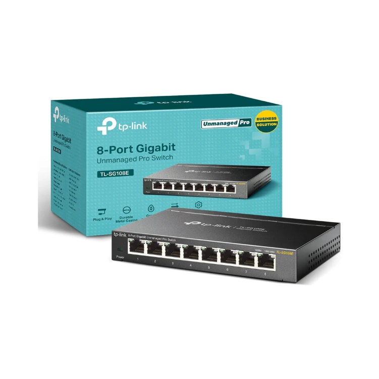 TP-Link TL-SG1008MP V2 | 8 Port Gigabit PoE Switch | 8 PoE+ Ports @153W | Rackmount | Plug & Play | Sturdy Metal | Shielded Ports | Limited Lifetime Protection | Overload Protection w/Port Priority