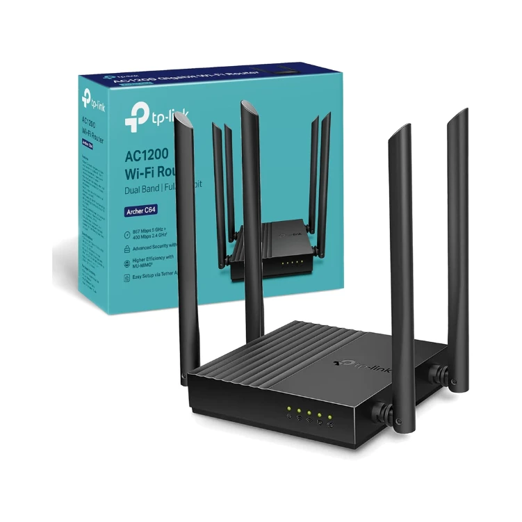 TP-Link AC1200 Dual-Band Gigabit Wi-Fi Router, Wi-Fi Speed up to 1200 Mbps, 4×Gbps LAN Ports, Advanced security with WPA3, with MU-MIMO, Beamforming & Smart Connect