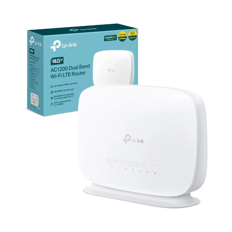 TP-Link Cat6 Gigabit 4G Router with Sim Slot Unlocked, 1200Mbps TP Link 4G Router with sim slot Unlocked, 4G Mobile Router with Nano Sim 5Ghz Dual Band, MU-MIMO technology, Easy Setup (Archer MR505)