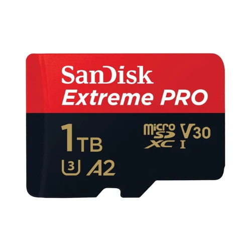 SanDisk 1TB Extreme PRO microSDXC card + SD adapter + RescuePRO Deluxe, up to 200MB/s, with A2 App Performance, UHS-I, Class 10, U3, V30, Black