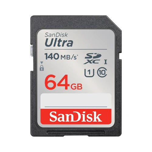 SanDisk Ultra UHS I 64GB SD Card 140MB/s for DSLR and Mirrorless Cameras, 10Y Warranty