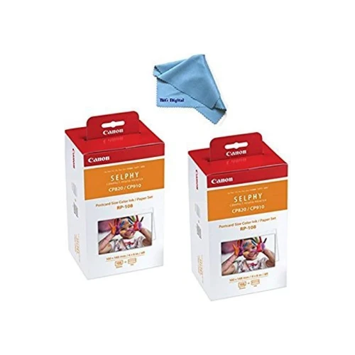 Canon Color Ink/Paper Set, Compatible with SELPHY CP910/CP820/CP1200, RP-108 (Pack of 2)