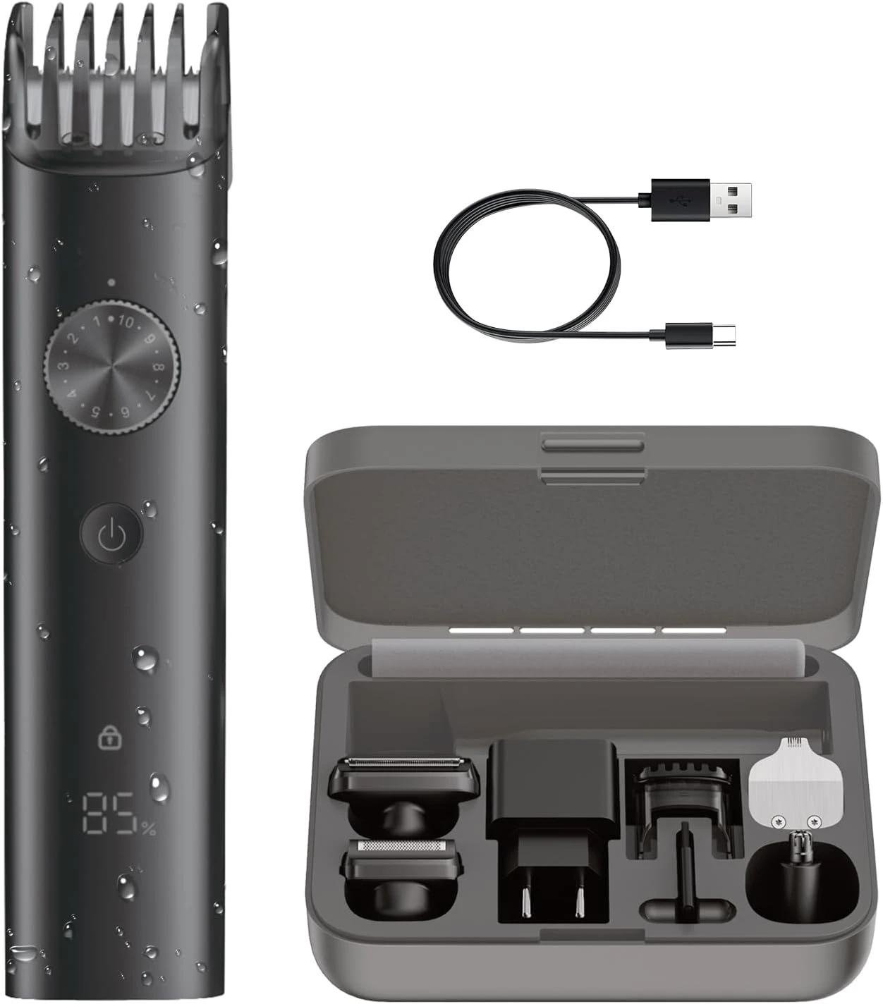 Xiaomi Grooming Kit Pro Beard Trimmer for Men, IPX7 Waterproof Cordless Electric Razor Shavers, Hair Trimmer for Nose Ear Mustache Face Body, 40 Length Settings