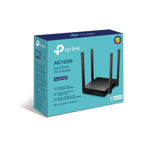 TP-Link AC1200 Dual-Band Gigabit Wi-Fi Router, Wi-Fi Speed up to 1200 Mbps, 4×Gbps LAN Ports, Advanced security with WPA3, with MU-MIMO, Beamforming & Smart Connect